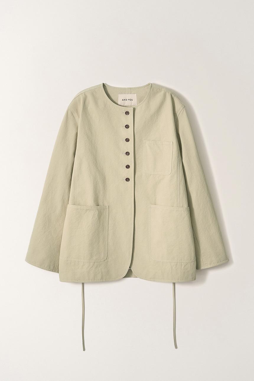 코튼 라운드넥 자켓 (Light khaki beige)_2GSUJK02