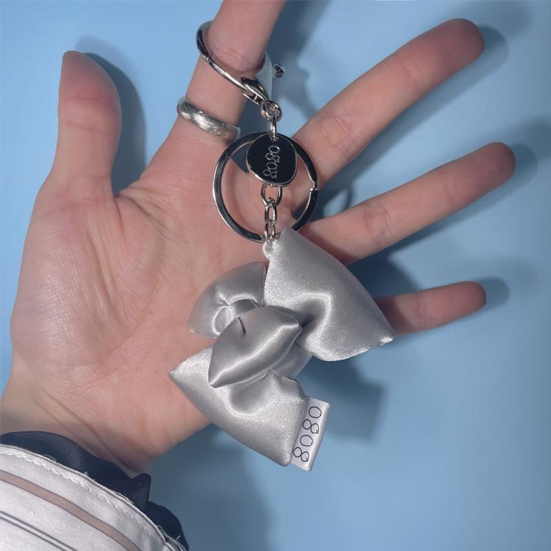 0808 ribbon keyring (silver)