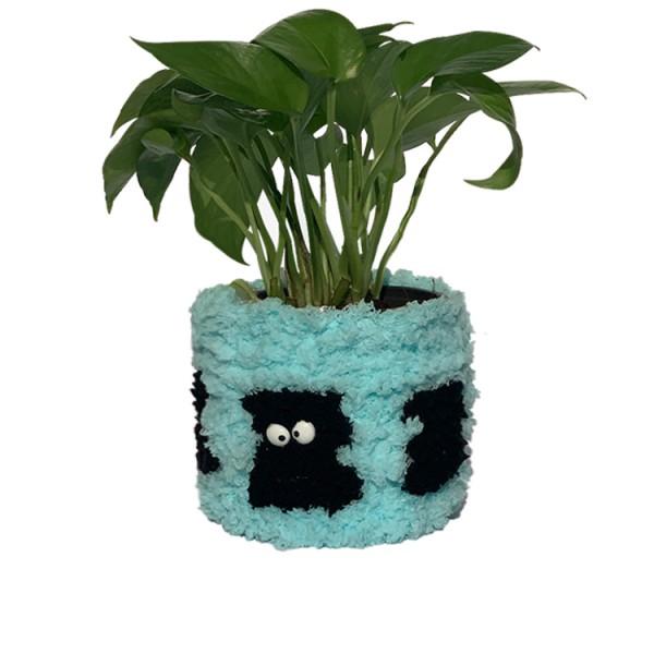Fuzzy pot_Cat (Sky blue)