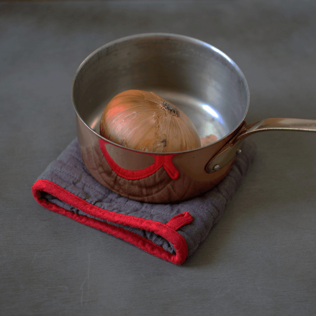 마농 리투아니아 린넨 사각 주방장갑 그레이 (냄비받침 겸용)