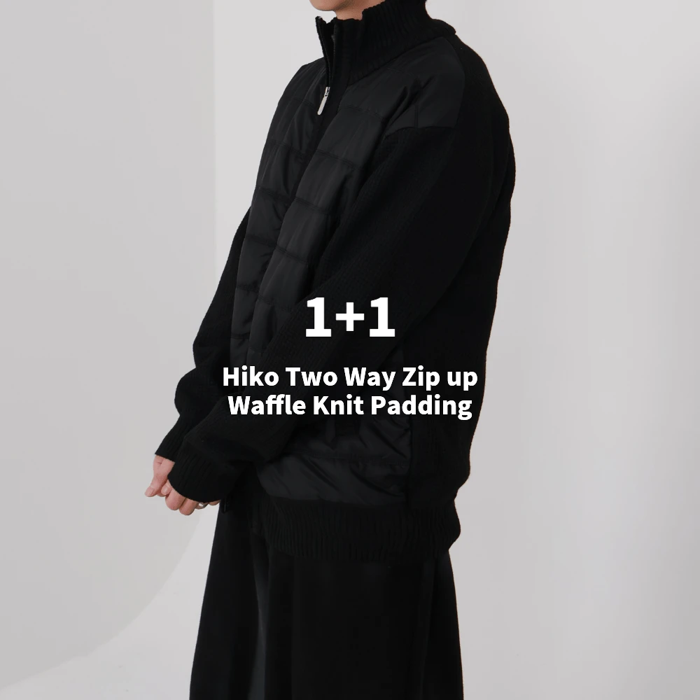 [winter item/1+1할인] 히코 투웨이 집업 와플 니트 패딩