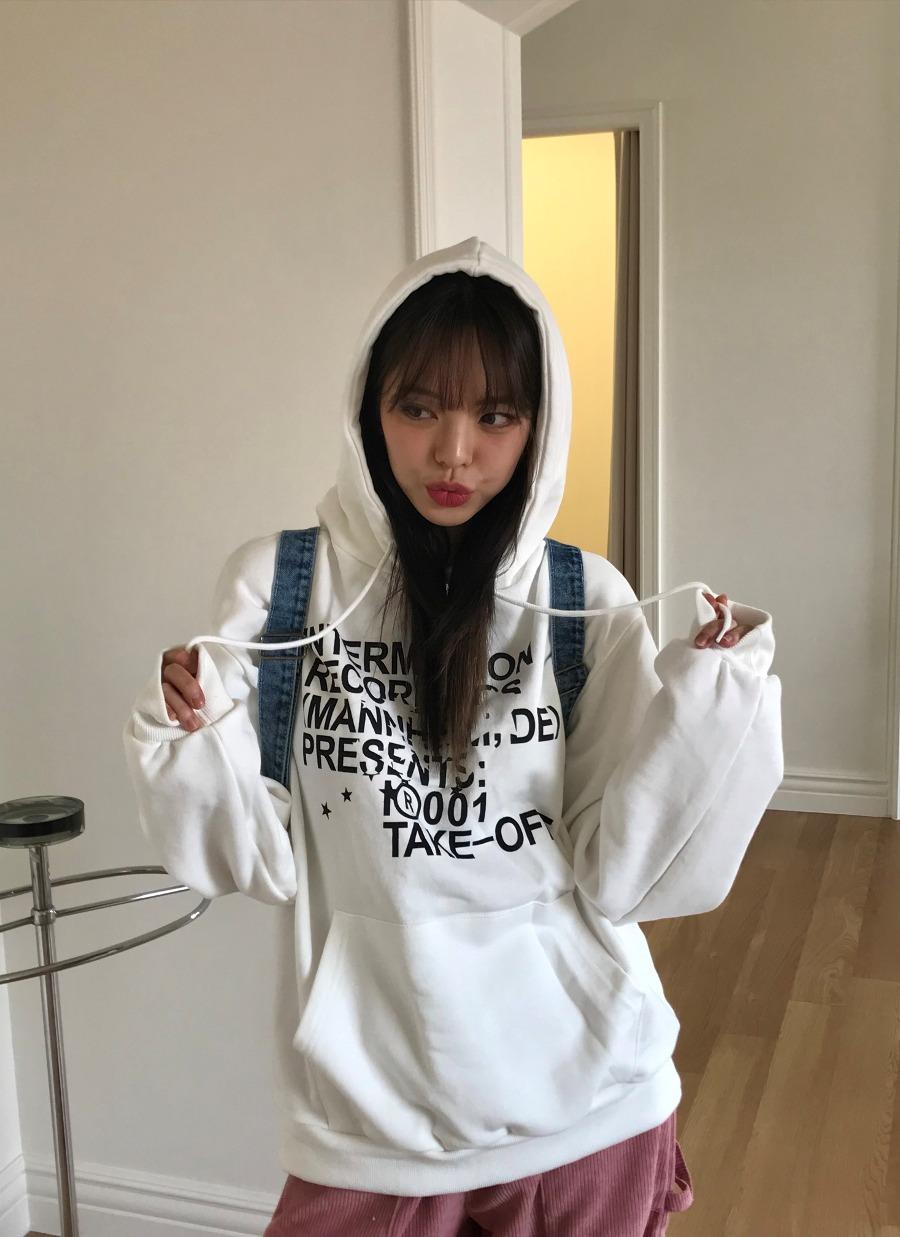 Poppy lettering hood T 포피 레터링 후드티
