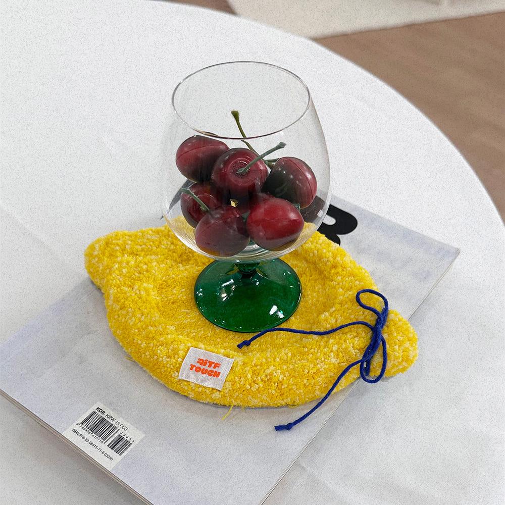 블루리본 레몬 코스터 blue ribbon lemon coaster l 터프팅 머그잔 컵받침 티코스터