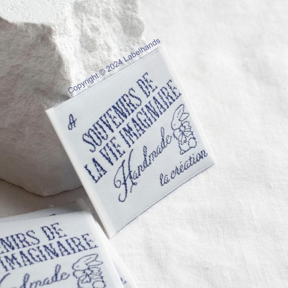 상상의 토끼 직조라벨 Creation woven label 핸드메이드 라벨