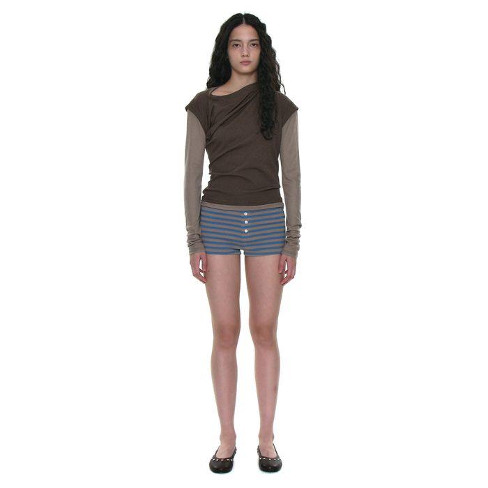 BUTTONS STRIPE MICRO SHORTS_PASTEL BLUE