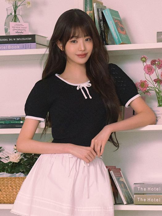 RIBBON SKASHI HALF KNIT BLACK