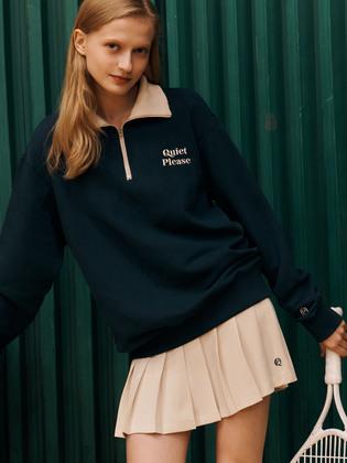 [Quiet Please] Collared Zip up Sweatshirt(3 Colors)