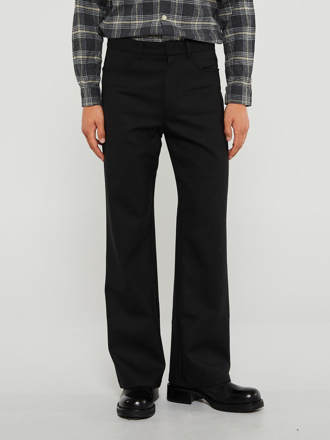 Flare French Trousers in Black - 48