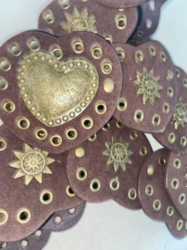 레인블루 heart buckle stud belt