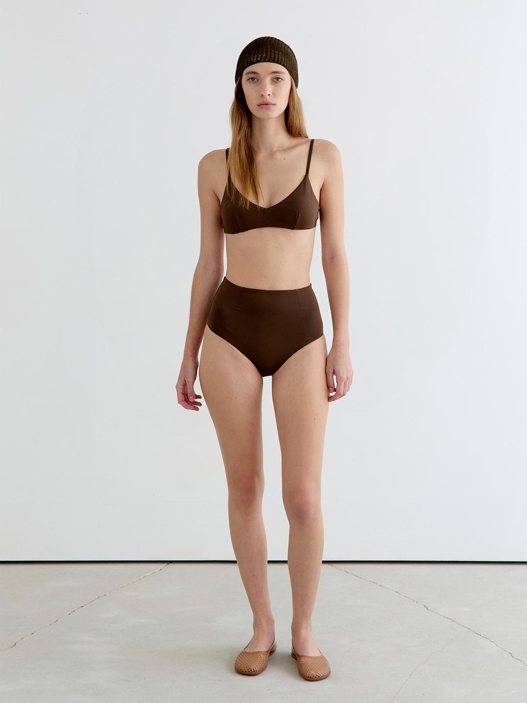 [2차] Clean Line Bikini Set - Brown