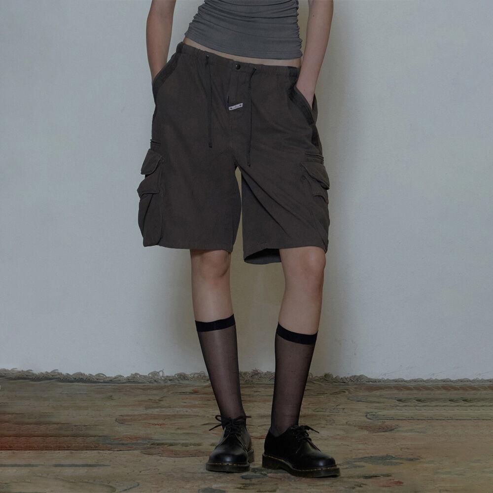 Twill Cargo Half Pants Charcoal