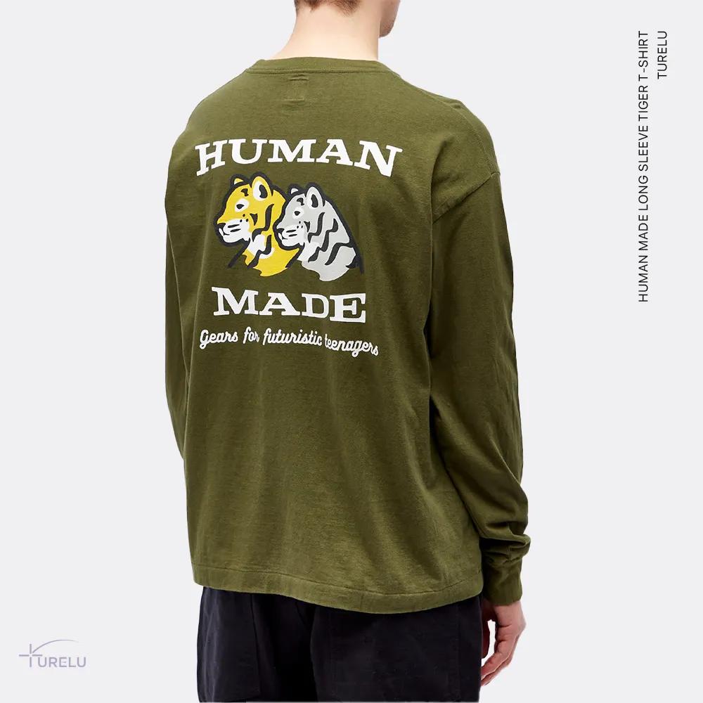 휴먼메이드 HUMAN MADE 롱 슬리브 타이거 티셔츠 남녀공용 긴팔티 (올리브) | 상품 상세 | 크로켓