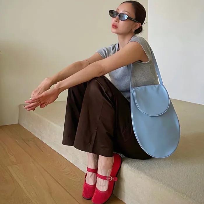 Double Round Shoulder Bag_Light Blue
