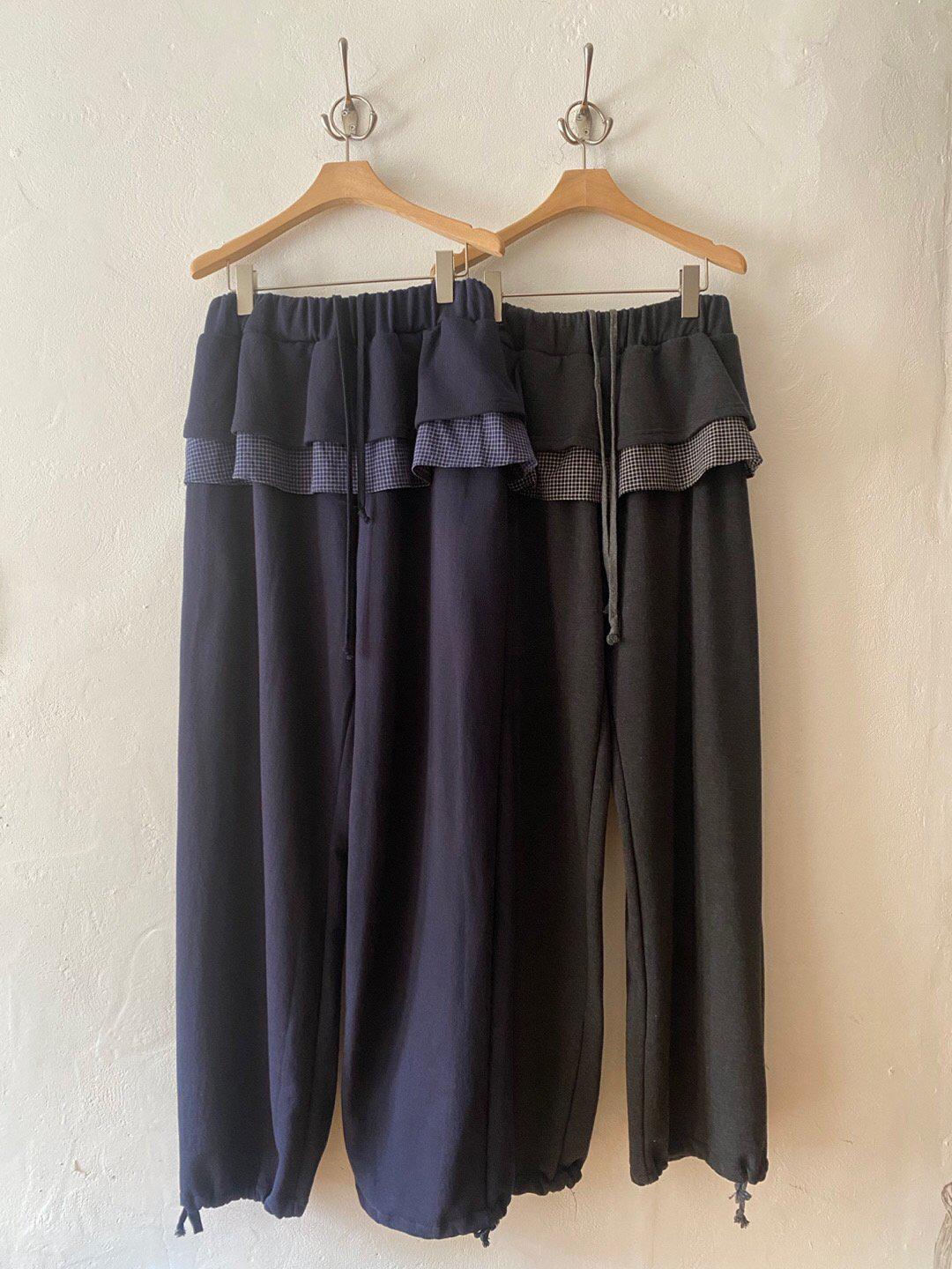 로어블 [주문폭주🫰🏻도톰해요🍿] 플래쉬 이단프릴 캉캉 레이어드 발레코어 와이드핏 밴딩팬츠 버터링팬츠