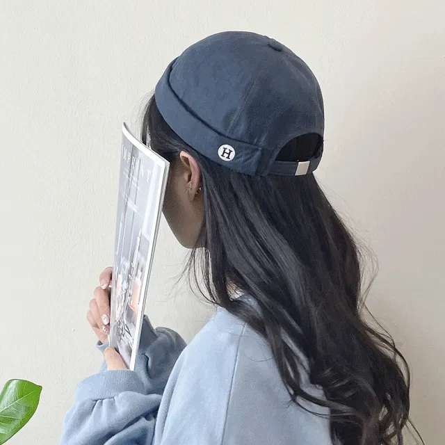 H자수 와치캡 남녀공용 사계절 숏비니 챙없는 모자