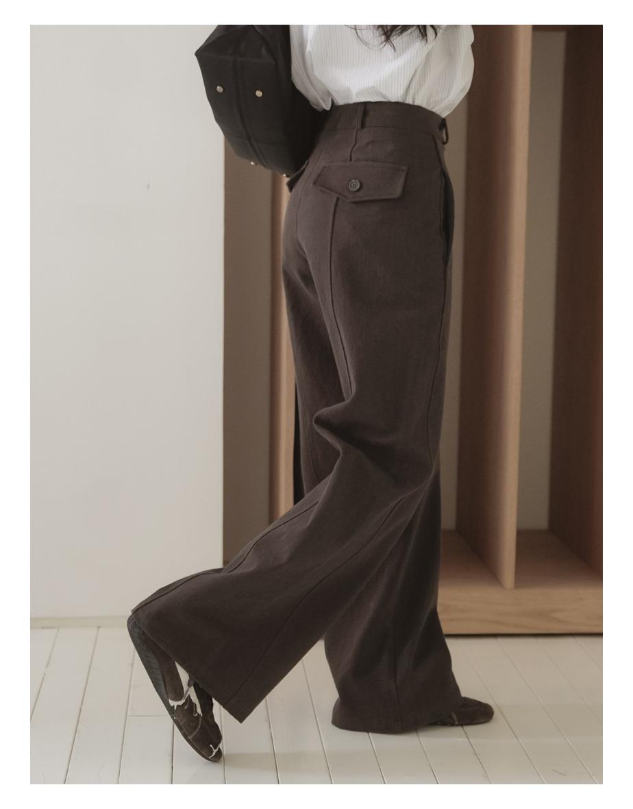 브리튼 코튼 스트레이트 팬츠 [우드브라운]