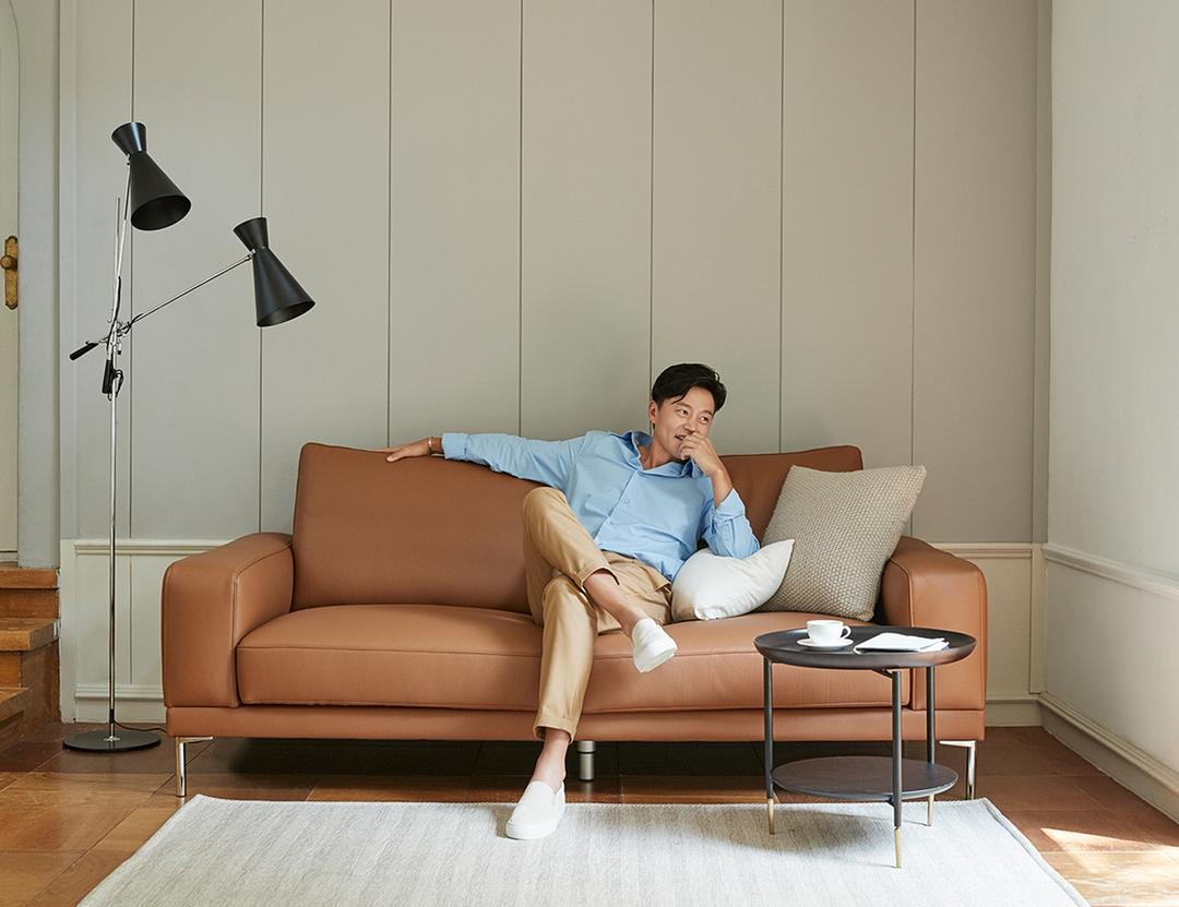 [미니멀라이프] 바우트 3인 슈렁큰 천연면피 소가죽 소파