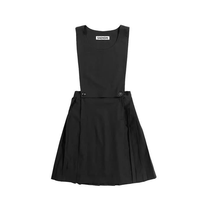 DETACHABLE PINAFORE DRESS - BLACK