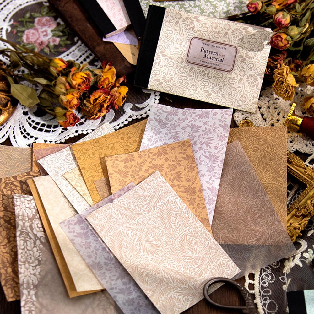 빈티지 감성 다꾸 배경지북 플라워 & 에스닉 페이퍼북 40장 구성