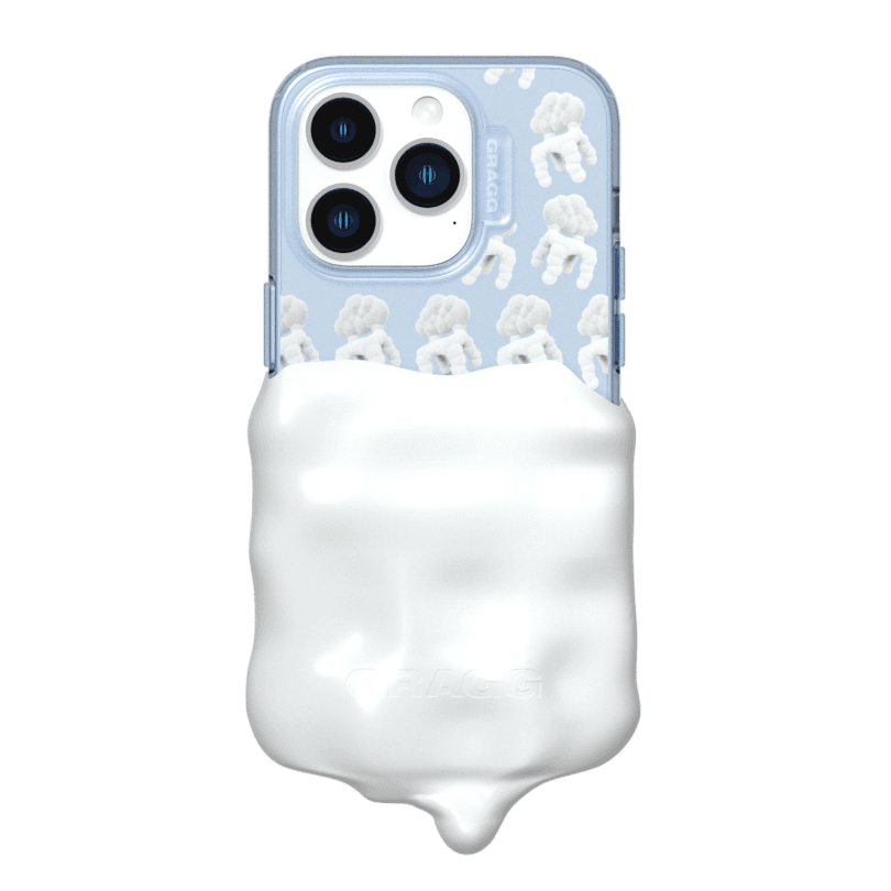 DOUBLE LAYERS CASE-CLEAR BLUE/IVORY