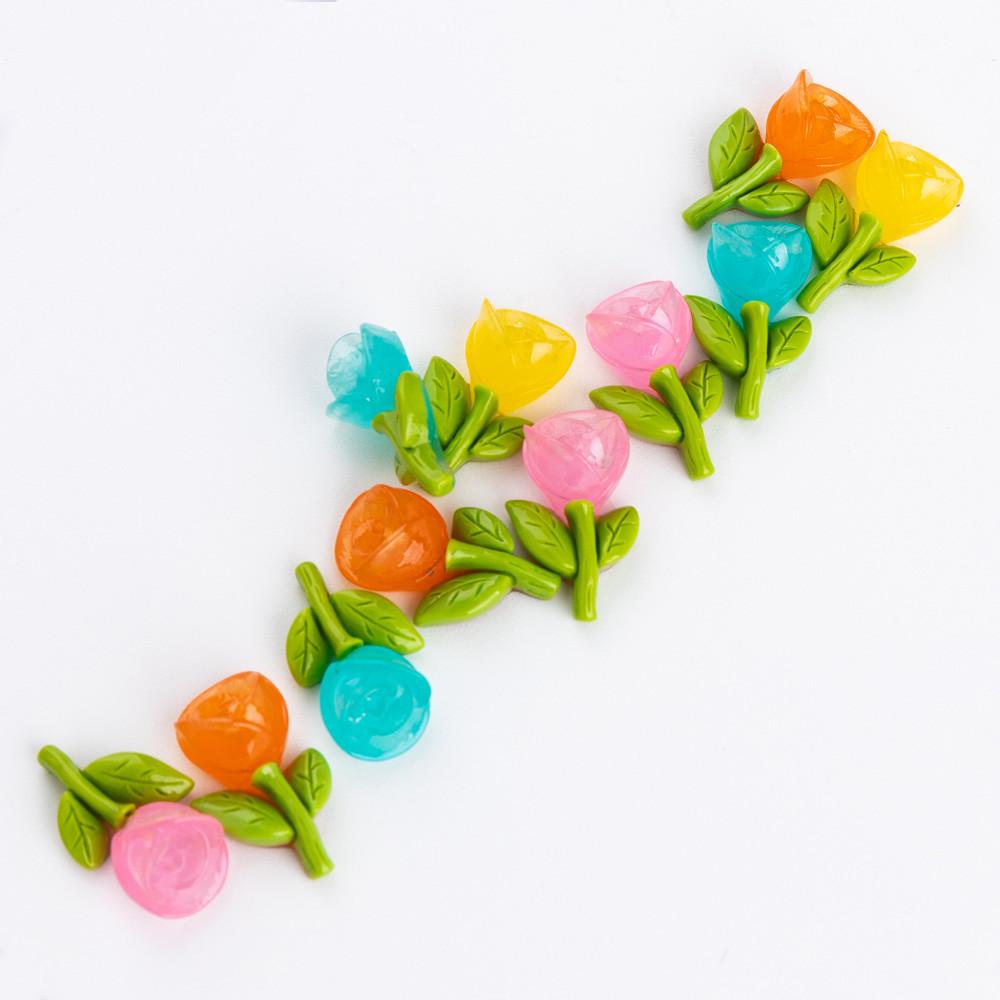 투명 튤립 파츠 꽃 플라워 꽃 데코 데코덴 탑꾸 키링 액세서리 재료