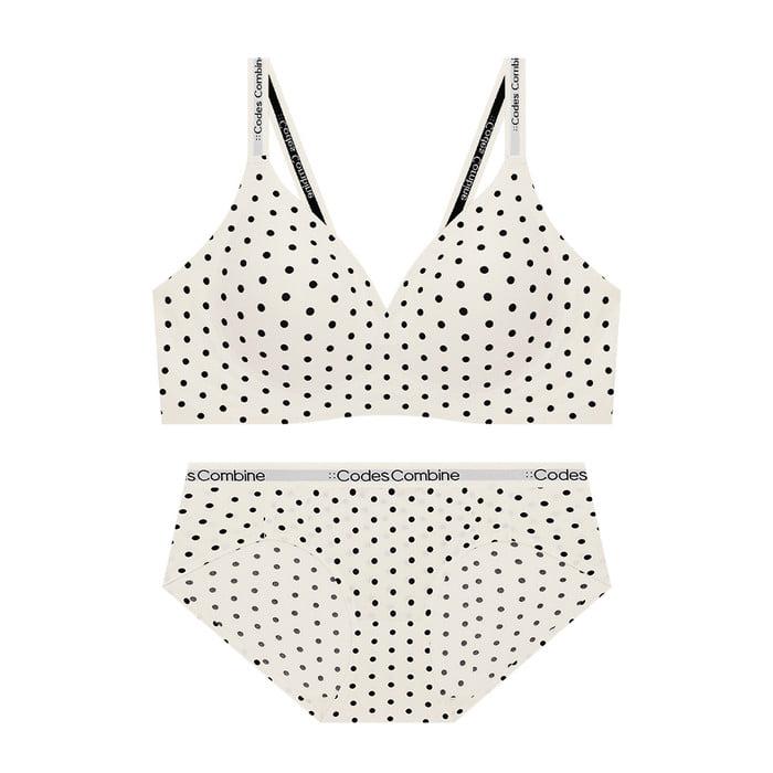 크림도트 볼륨일체형 심리스 노와이어 브라