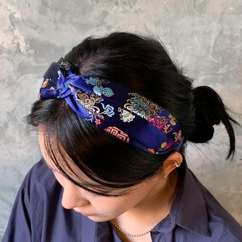 반다나헤어밴드 성인한복머리띠 귀안아픈머리띠 한복머리장식