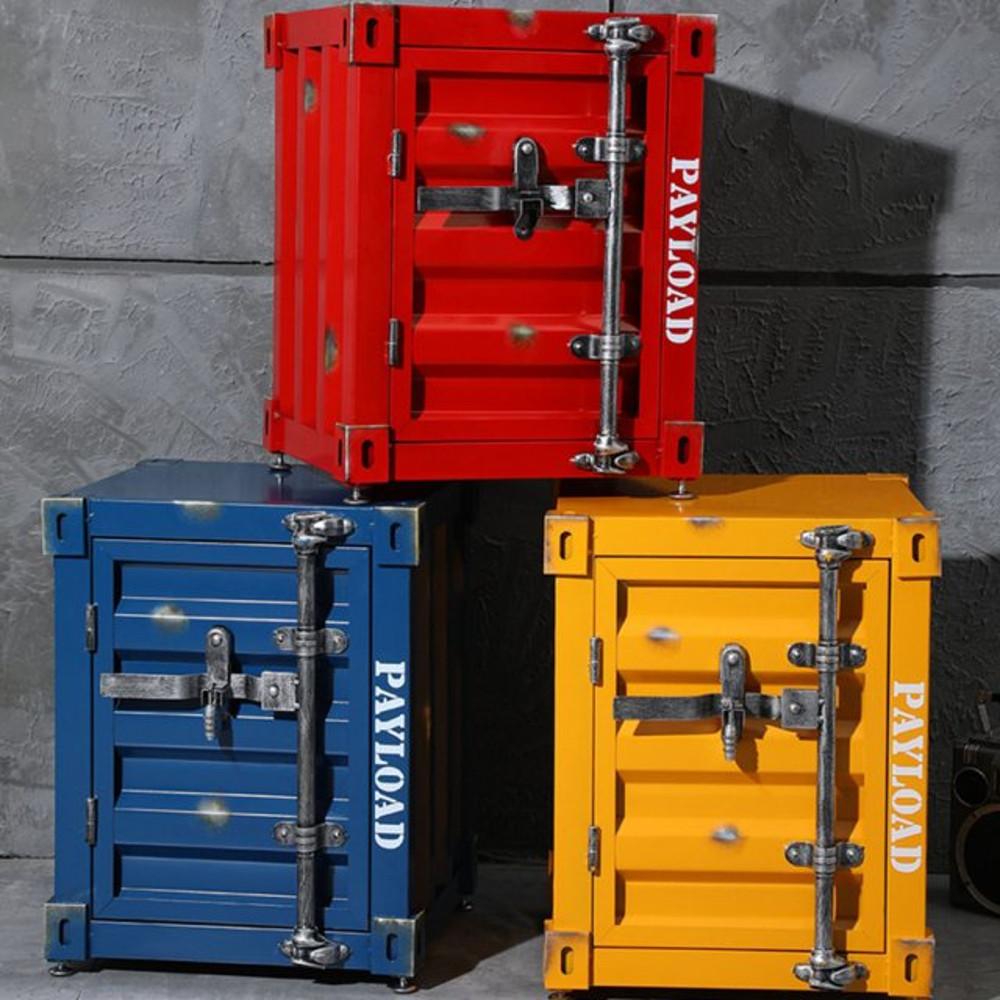 빈티지 철제 미니 컨테이너 인테리어 수납장 31x31x40