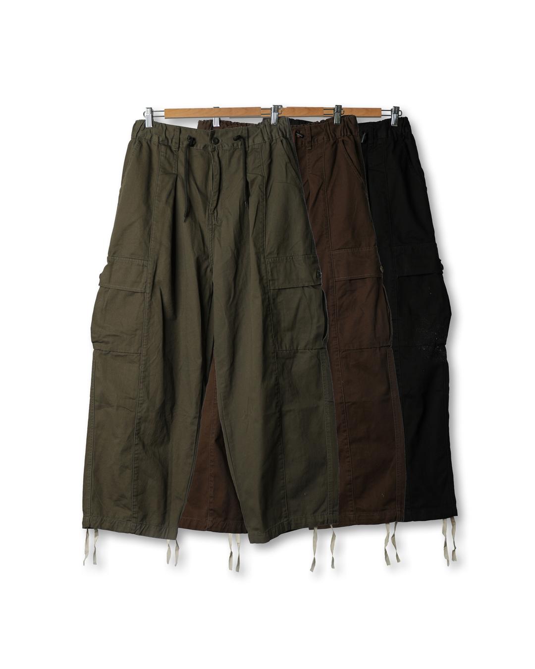 MOOI 635 Washed Cargo Balloon Pants (Black/Brown/Olive)