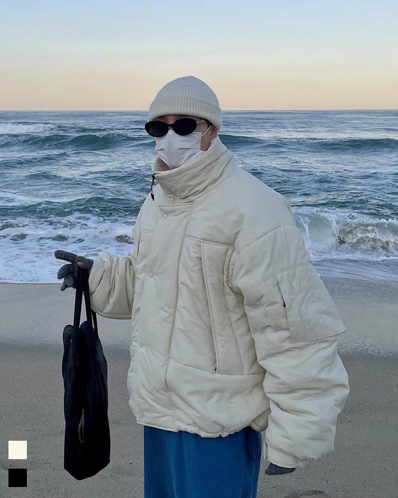 하이넥 오버 숏 패딩 (2 color)