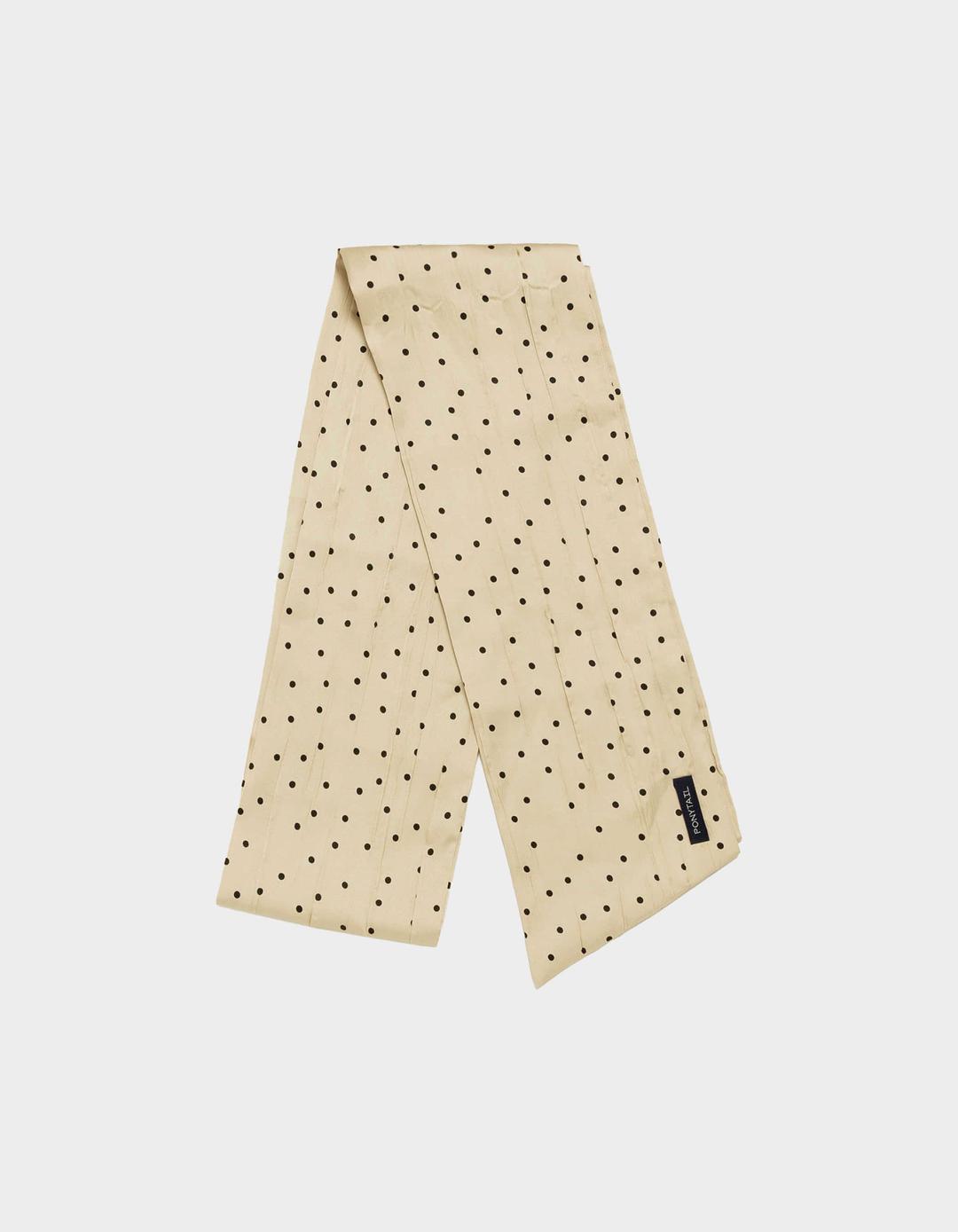 [Re-Order] Soir Wrinkle Polka Dot Scarf (Latte)