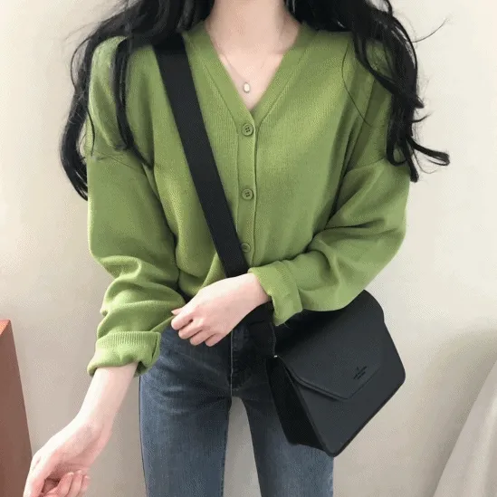 팔레트 브이넥 니트 가디건