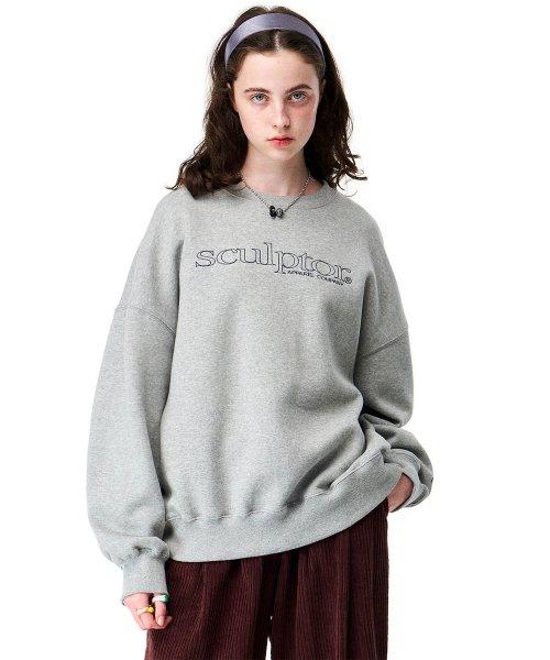 Retro Outline Sweatshirt Melange Gray