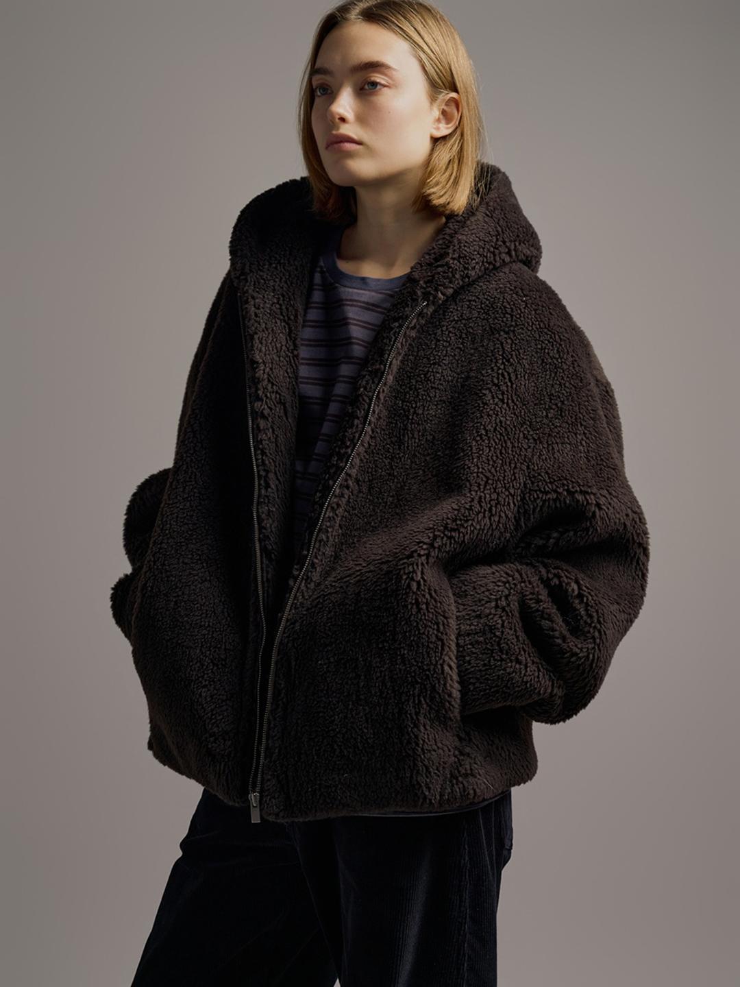 램스울 후디드 점퍼_brown