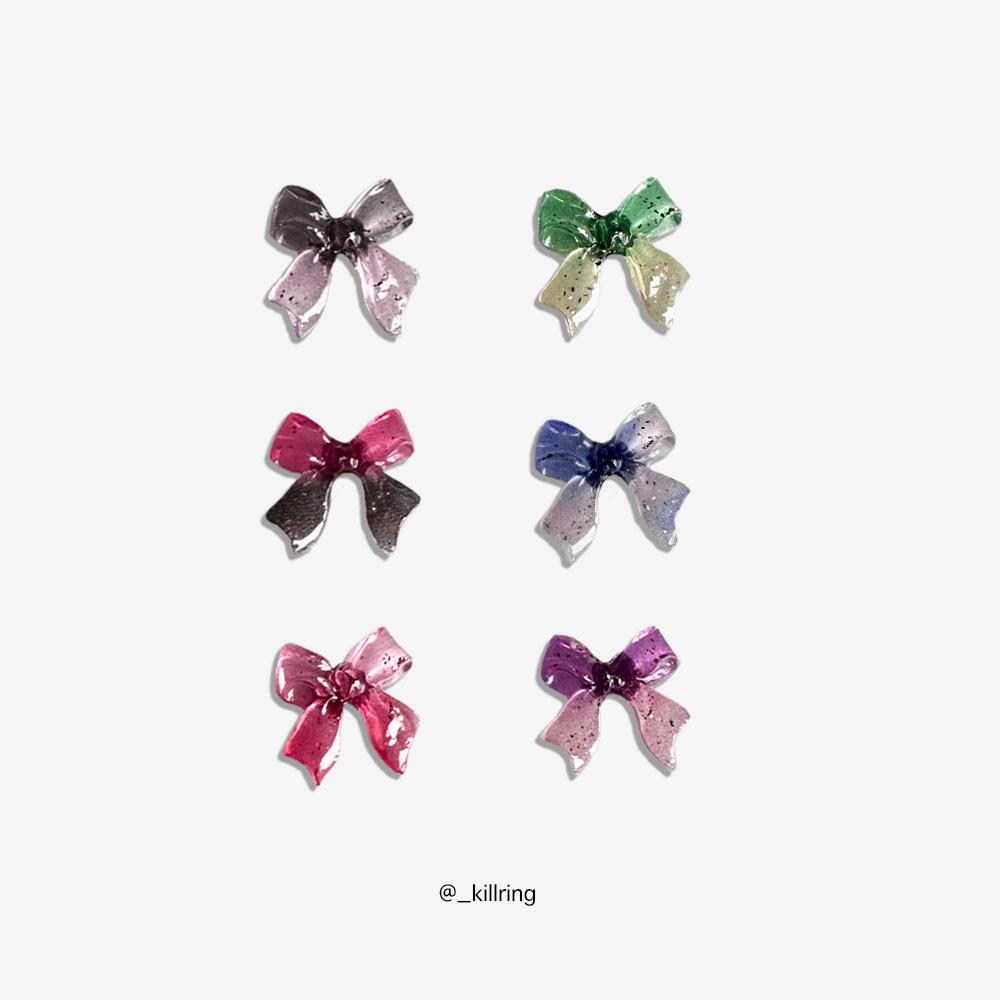 믹스 컬러 리본 피어싱