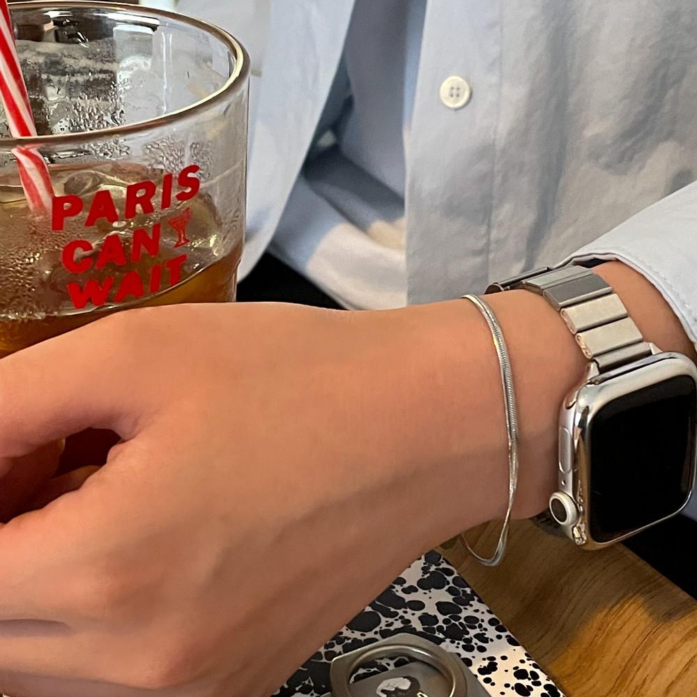 [어뮤즈링] 뱀줄 2mm 얇은 레이어드 스네이크 팔찌