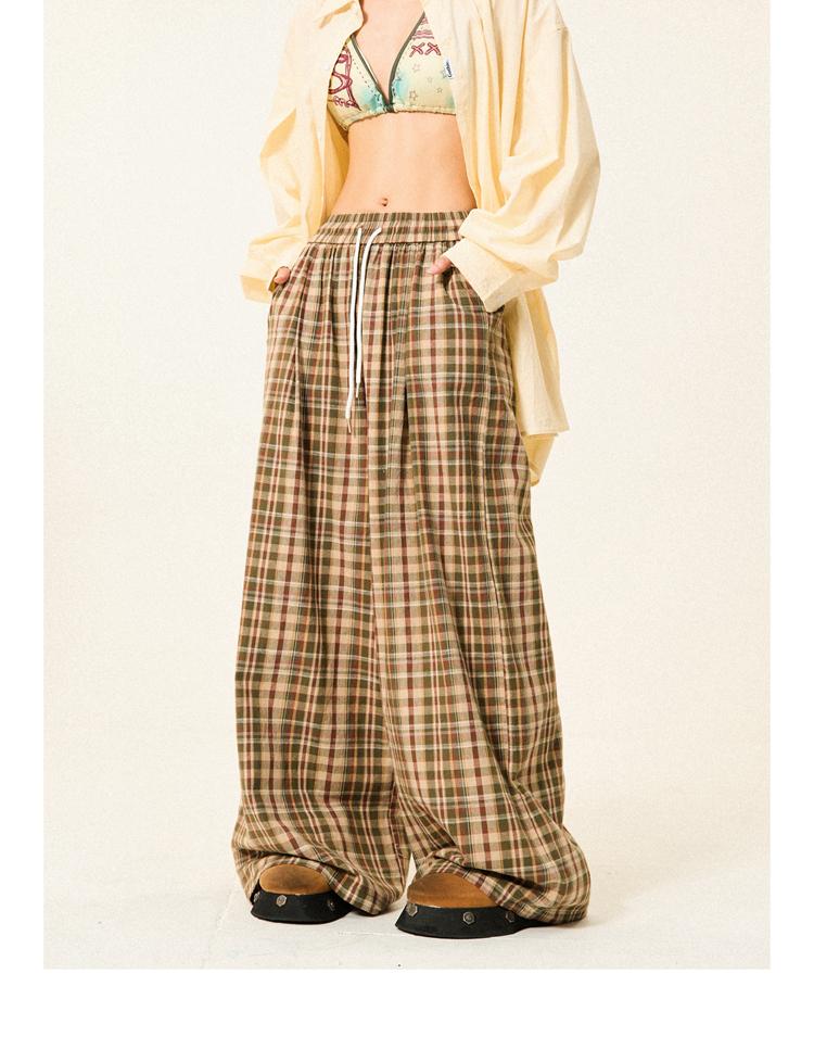 YOUNG STAGE Color Checkered Wide Casual Pants (4color)
