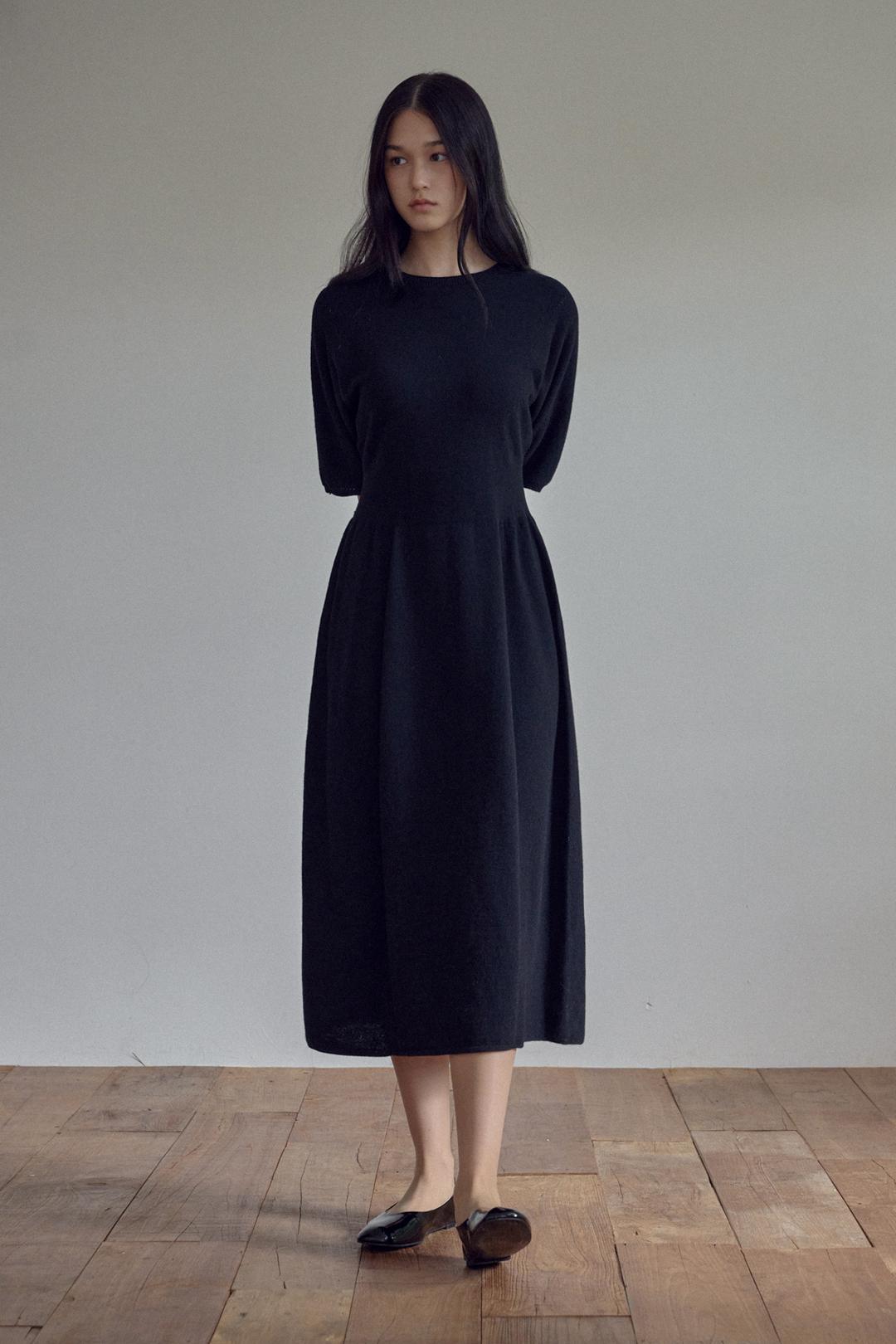 CASHMERE HALF KNIT DRESS