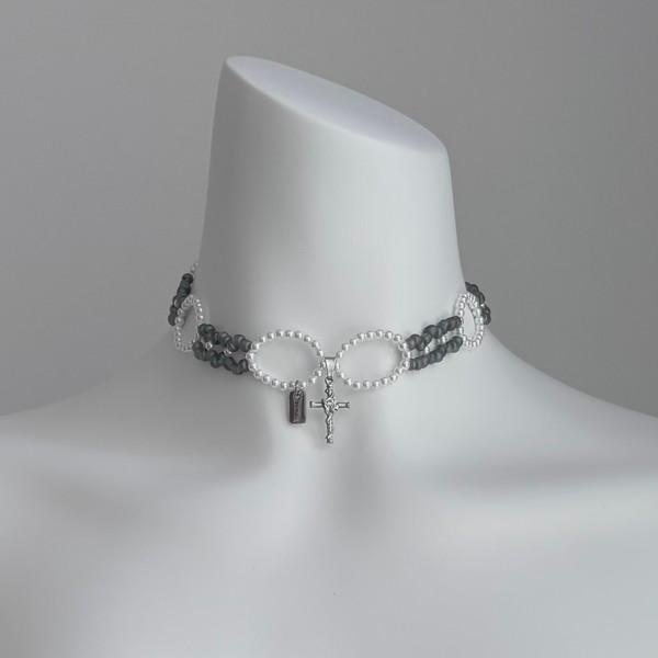 Shine blue cross necklace