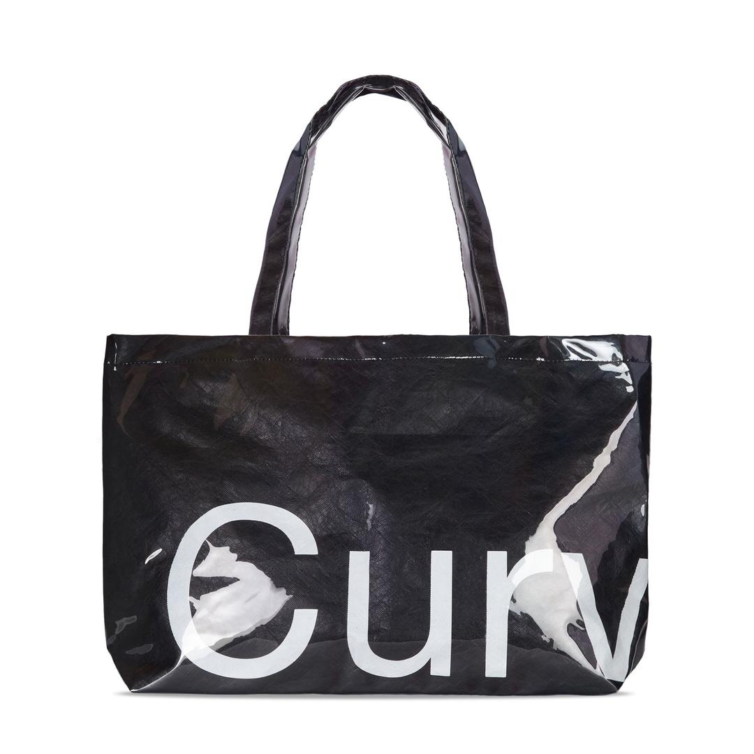 Large Black Curves Tyvek Tote