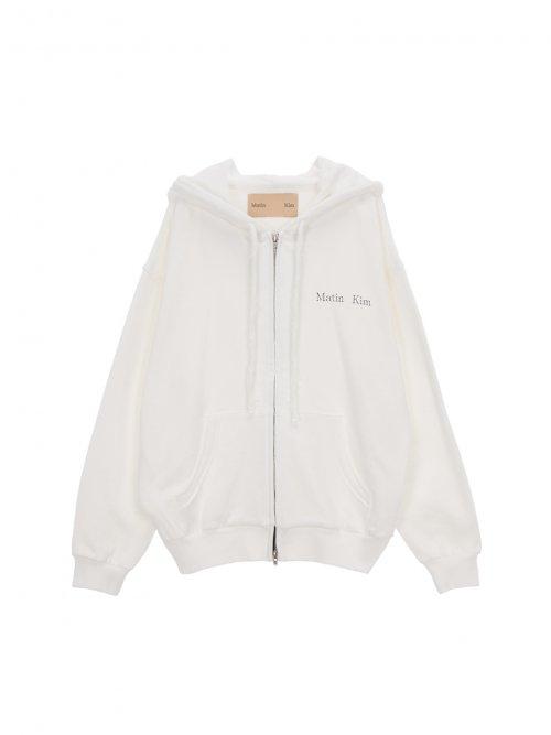MATIN SOLID LOGO ZIP-UP IN WHITE