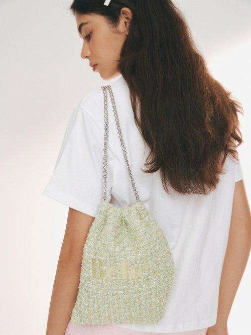 Bébé Tweed Chain String Bag [GREEN]