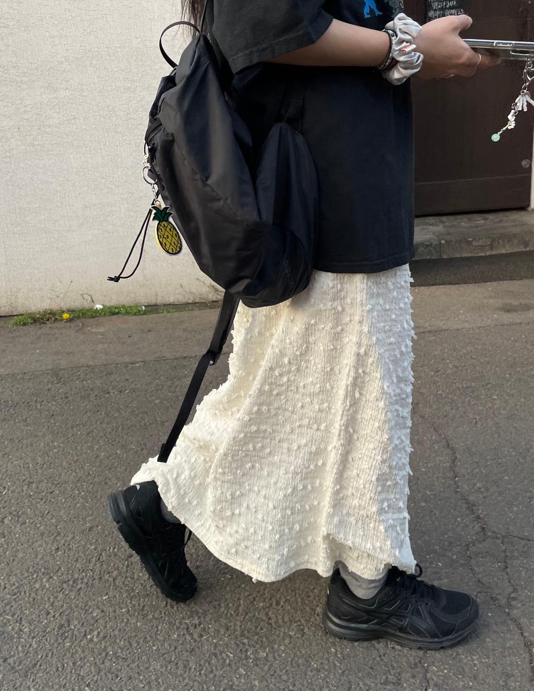 popcorn slit skirt