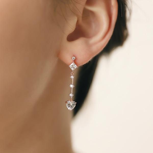 [핸드메이드선물포장/925실버 귀걸이] Umberto Zena Earring / 큐빅귀걸이+선물포장