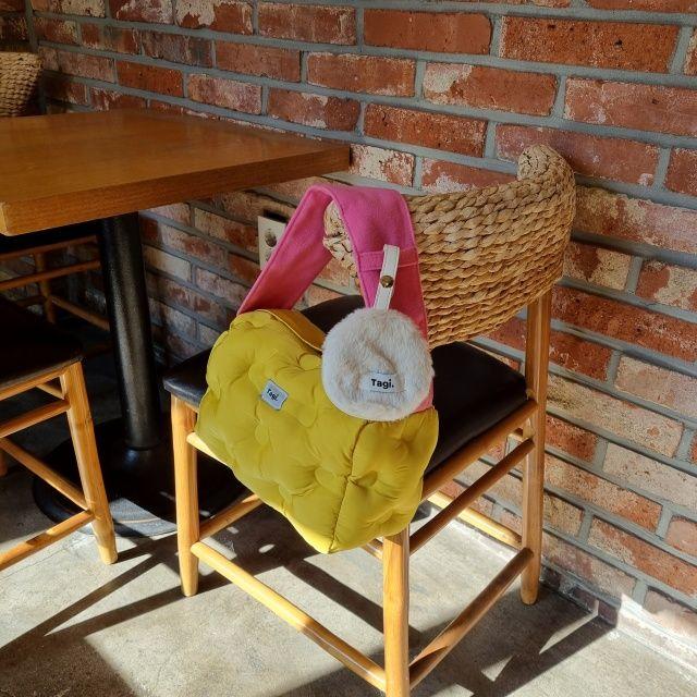 샤담샤담 양털 손잡이 패딩가방 누빔 퀼팅백 방수기능 동전지갑 2 Color