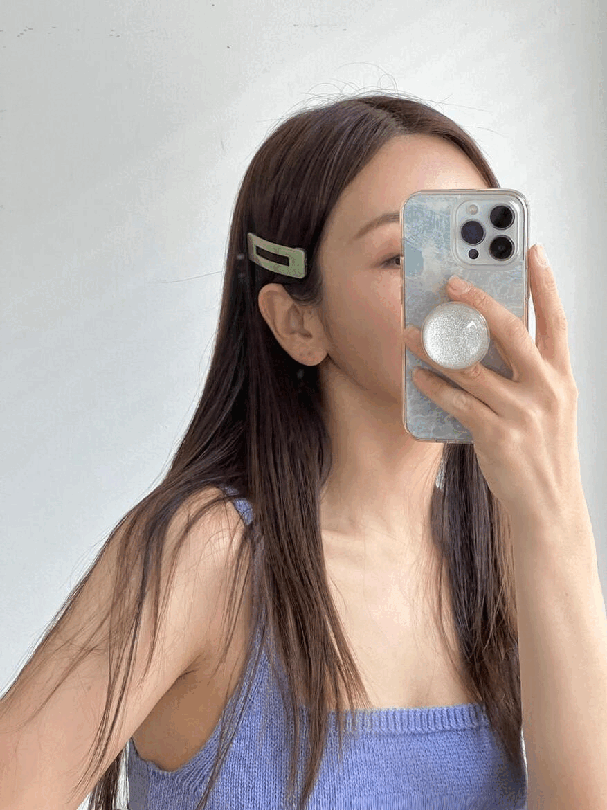 프랑스핀 컬러 사각 똑딱핀 단품 포인트 헤어핀 앞머리핀 똑딱이