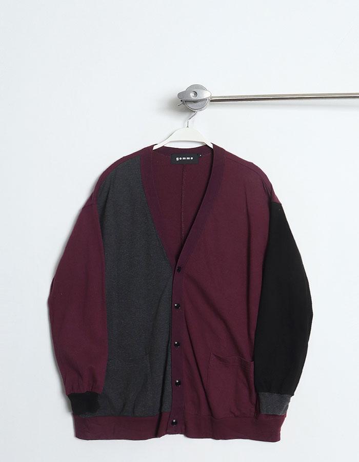gomme 배색 Loose-Fit Cardigan