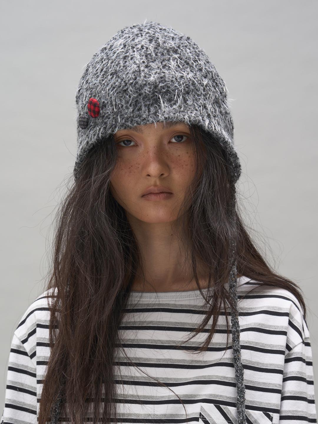 FUZZY EARFLAB BEANIE_CHARCOAL