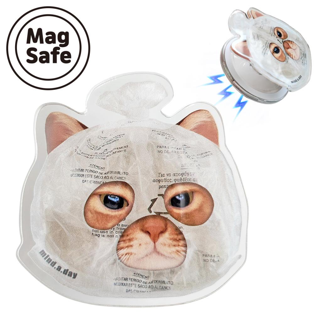 맥세이프 Cover Cat 커버캣 실루엣 화이트 고양이톡 투명 아크릴 그립 톡