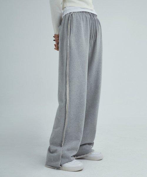 사이드 컷팅 스웨트 팬츠 그레이